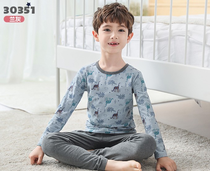 Bộ đồ lót trẻ em InBren 2018 Bộ đồ bé trai mùa xuân và mùa thu mỏng Bộ đồ ngủ bằng vải cotton mùa thu Lycra bộ nỉ bông cho bé