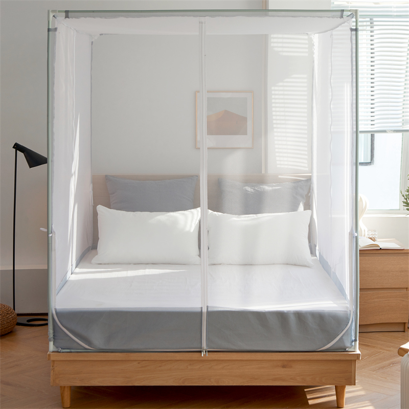 Household 2021 new bed-type mosquito net children's anti-fall crib cover yurt with bracket can hang a fan