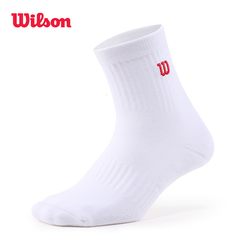 Wilson Unisex Mid-Rise Elastic Ribbed Cushioning Fit Versatile Sports Tennis High-Waisted Socks