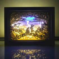 Tianguan blesses the light and shadow paper carved lamp Xie Lian around the flower city creative three-dimensional paper carved light box DIY handmade gift lamp