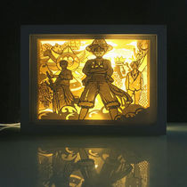 One Piece Peripheral Paper Carving Light Luffy Pirates Three-dimensional Light and Shadow Carving Paper Silhouette Light Creative DIY Handmade Gift