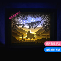Light Shadows Paper Sculptures Piano Whales Whale Breeding meritocratic Decorative Night Table Lamp Creativity 3D Light Box Handmade materials