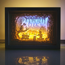 Light Shadows Paper Sculptures Summer Destination Friends Tent Friends Cartoon Solid Paper Lettering Light Box Ideas Handcrafted DIY Material Decorative Gifts