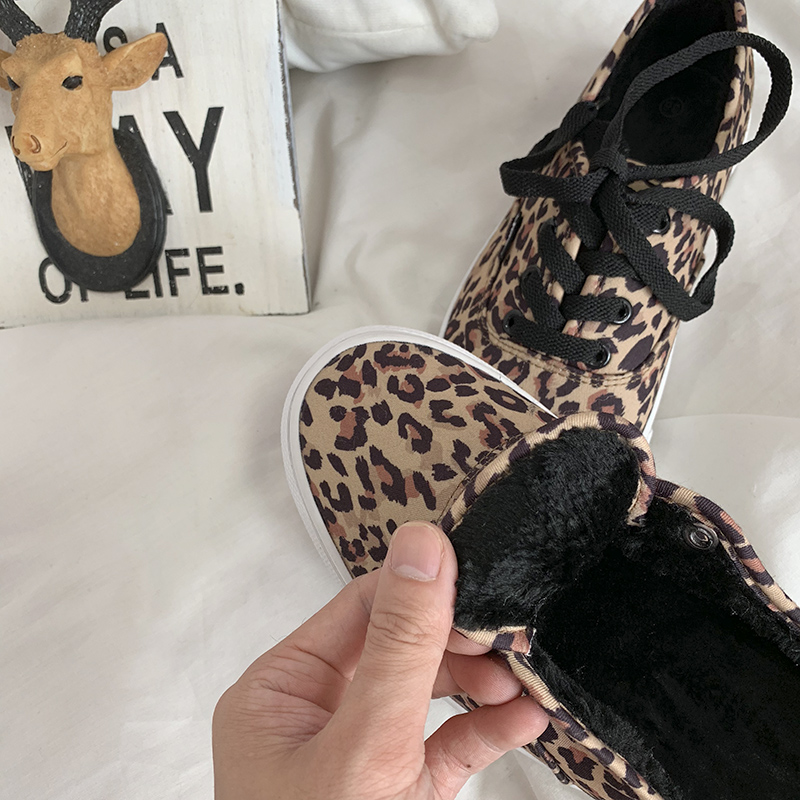 Mùa đông 2018 cộng với nhung dày giày vải đế thấp giày nữ sinh viên Hàn Quốc giầy gucci ny