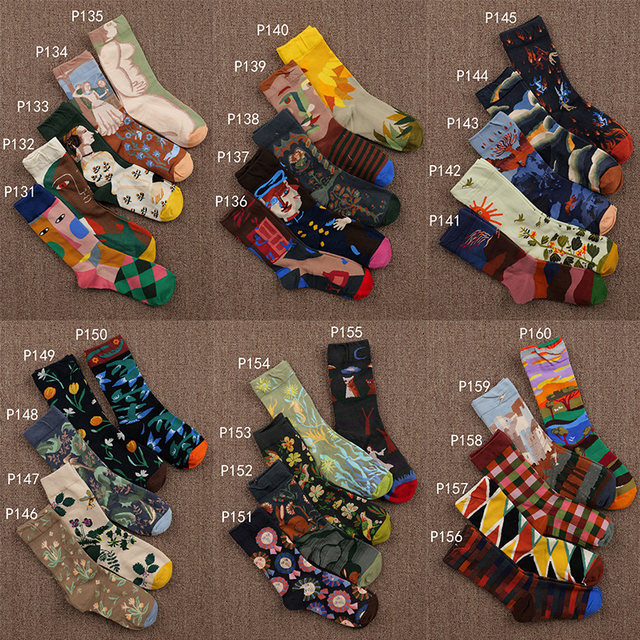 ຜູ້ຊ່ຽວຊານແນະນໍາ socks ສໍາລັບແມ່ຍິງຝຣັ່ງ retro mid-calf socks ຝ້າຍບໍລິສຸດວັນນະຄະດີພາກຮຽນ spring abstract ແລະດູໃບໄມ້ລົ່ນ ins ແນວໂນ້ມ ຖົງຕີນຍາວສ່ວນບຸກຄົນ trendy