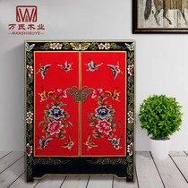 Tibetan painted shoe cabinet antique sideboard cabinet with door locker simple Chinese solid wood furniture