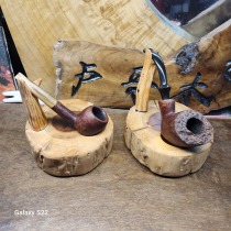 Handmade solid wood unit pipe rack weathered jujube wood with thuja bracket straight curved pipe universal pipe display bracket seat