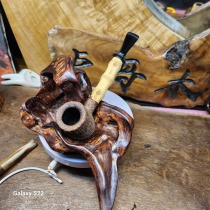 High-end conformable Hainan Huanghuali unit pipe rack with fragrant rosewood and purple avocado handmade universal pipe display rack