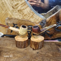 Handmade Taihang Thuja unit pipe bracket with aluminum bracket for large medium and small straight curved pipes universal display bracket