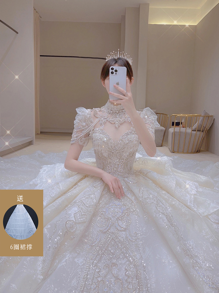  M 100 catties+Dragon tail wedding dress delivery collar   + $10.84 