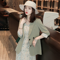 Green suit suit women Summer thin professional temperament elegant dress two-piece President business overalls