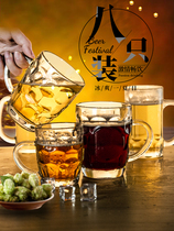  Beer cup transparent glass Childrens household tea cup mens creative drinking cup with handle draft beer cup heat-resistant set