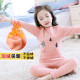 Girls' velvet underwear set, big children's winter thickened pure cotton autumn clothes and long pants, girls and children's thermal clothes, high collar