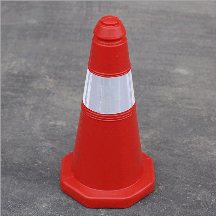 Reflective plastic circular road cone 50cm ice cream cone barrel barricade cone warning cone barrel traffic facility notice cone