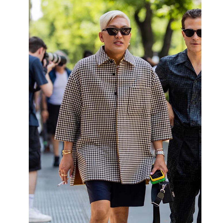 Oversized Loose Plaid Casual Three-Quarter Sleeve Jacket, Unisex Shirt, Loose-Fitting Drop-Shoulder Top for Outerwear