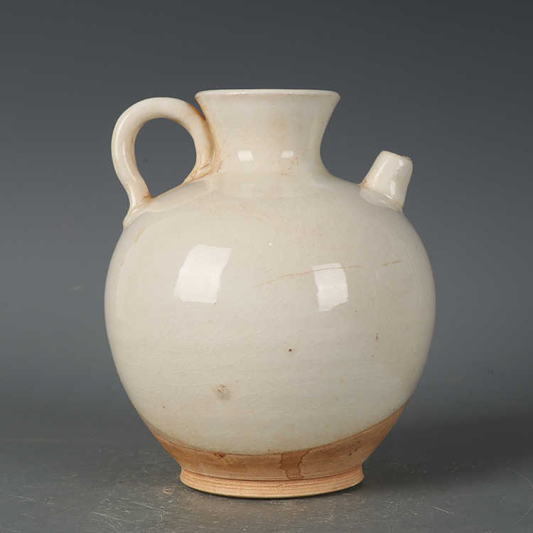 邢州窯 唐時代白磁獅柄大執壺 水注 陶芸 骨董品