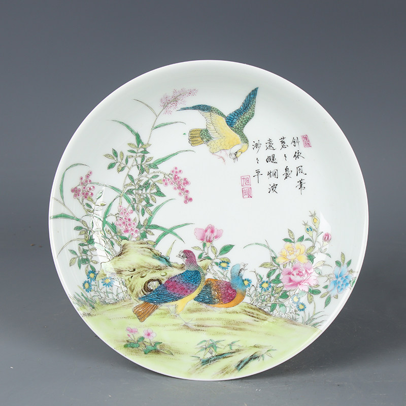 清代雍正粉彩花鸟盘：复古风潮下的艺术品家居装饰新宠！-盘-淘宝好物网