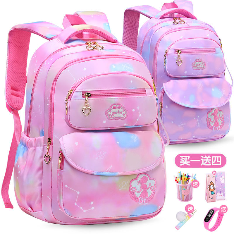 Girls' schoolbags for the first grade 2021 new style for little girls primary school students light boys fifth to sixth grades
