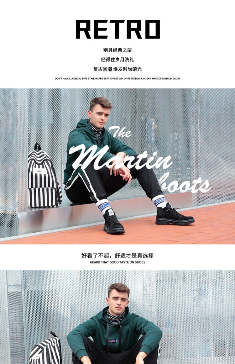 Mark Huafei Martin khởi động giày nam retro thủy triều Anh mùa xuân giày nam cao dụng cụ hoang dã giày tuyết nam - Giày ống giầy cầu lông lining