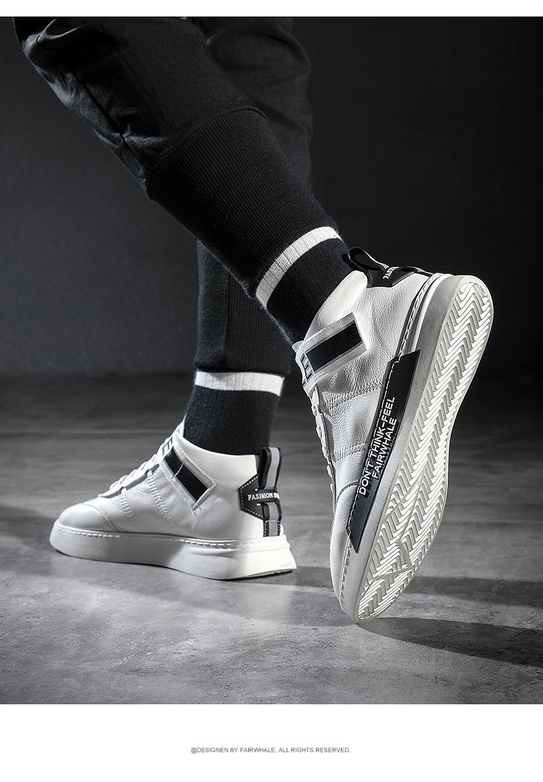 Mark Fairwhale 马克华菲 19年秋季新款 男式高帮休闲鞋 小白鞋 天猫优惠券折后￥159包邮（￥259-100）2色可选