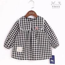 Ah Xi and Yue baby waterproof jacket girls children eat anti-dressing baby baby girl baby dirty eating
