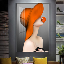 Modern minimalist art painting entrance decoration painting vertical plate light luxury hanging painting guest restaurant painting aisle corridor mural