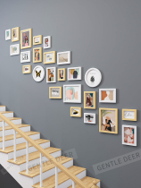 Nordic staircase photo wall decoration picture frame modern simple photo frame hanging wall sticker combination free punching creative photo wall
