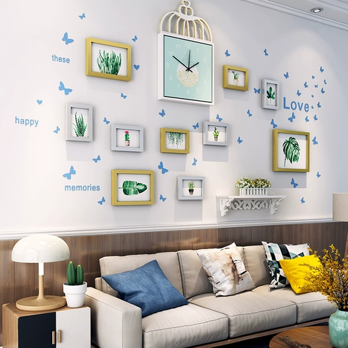 Средиземноморская фоторамка для фото, подвесная стена, персонализированная креативная наклейка на стену в сочетании с птичьей клеткой, гостиной, диваном, фоном, украшением стены