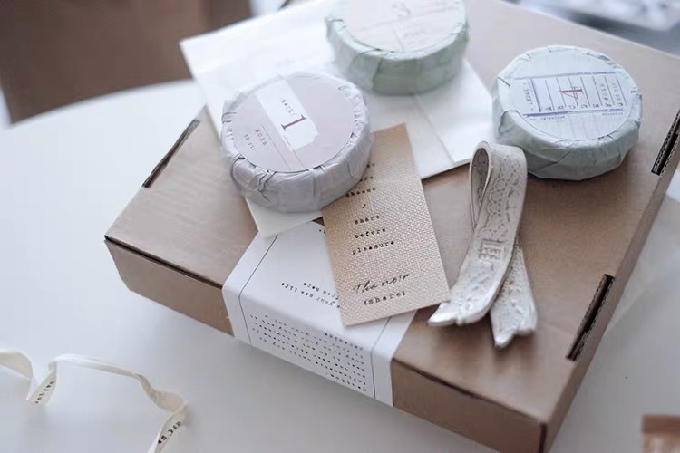 33 et25amis ) N01R round label water pattern sticker material packaging