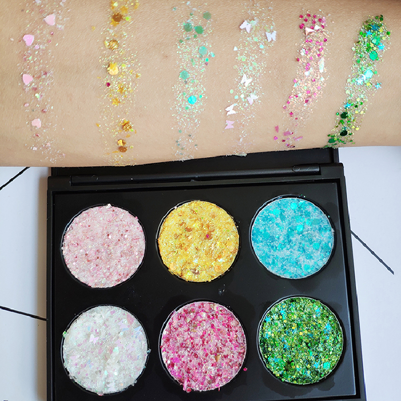 Keo-miễn phí Elf Sequins Trang Điểm Mắt Glitter Bright Powder Eyeshadow Mermaid Quy Mô Mặt Gel Cream Giai Đoạn Trẻ Trang Điểm bảng mắt colourpop sweet talk
