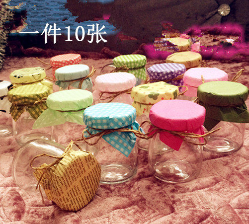 Cute pudding cup sealing sticker sealing cover