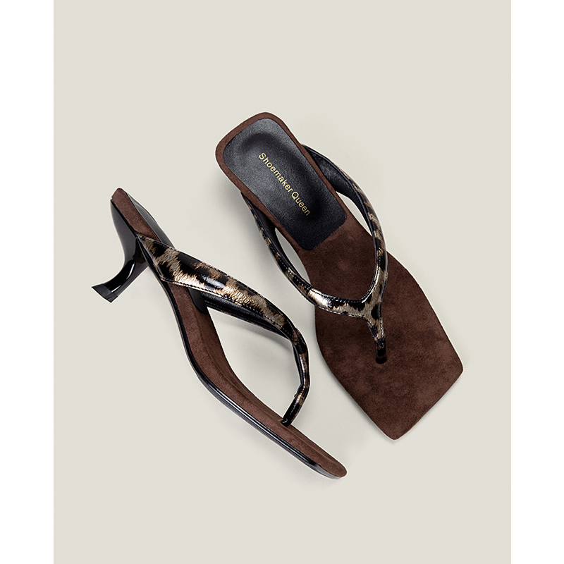 [Shoemaker Queen × Essential for Reviews] Vacation-Style Flip-Flops for Women, Summer Outdoor High-Heeled Sandals