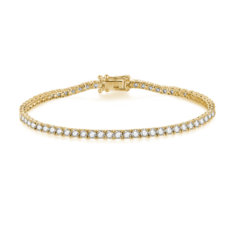 Qifan 18K Gold Lab-Grown Diamond Classic Full Diamond Row High-End Sparkling Tennis Bracelet Stackable Unisex Jewelry Qifan 18K Gold Lab-Grown Diamond Classic Full Diamond Row High-End Sparkling Tennis Bracelet Stackable Unisex Jewelry