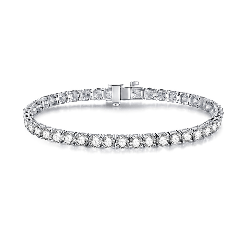 Qifan 18K Gold Lab-Grown Diamond Full Diamond Row Sparkling Tennis Bracelet for Men and Women, Classic and Simple Stackable Jewelry Qifan 18K Gold Lab-Grown Diamond Full Diamond Row Sparkling Tennis Bracelet for Men and Women, Classic and Simple Stackable Jewelry