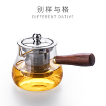 Side-set glass teapot for tea making special household kung fu small single pot tea over tea filter high temperature tea tea set