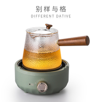 Side handpiece thickened high temperature resistant filter bubble teapot glass electric pottery stove tea cooker special single pot flower teapot high-grade