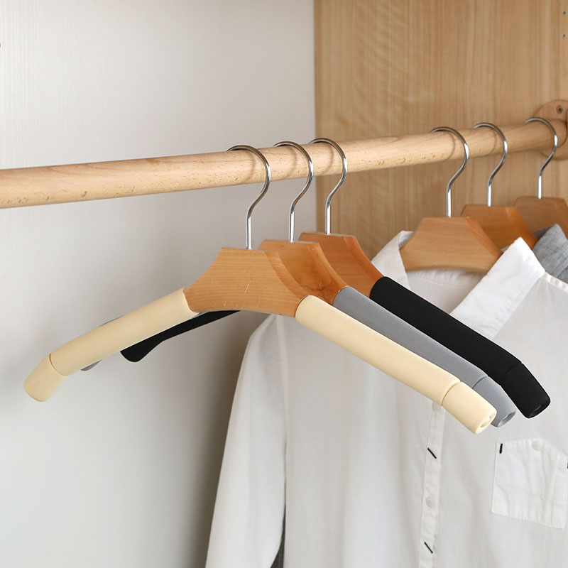 Fengquan sponge non-slip hanger solid wood wardrobe hanger household clothes hanger clothes hanger clothes hanger drying rack
