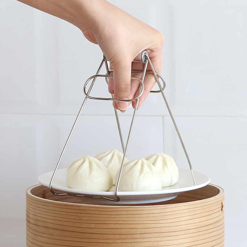 Fengquan kitchen artifact Stainless steel clip clip bowl holder Take bowl clip Non-slip anti-hot chuck Creative gadget