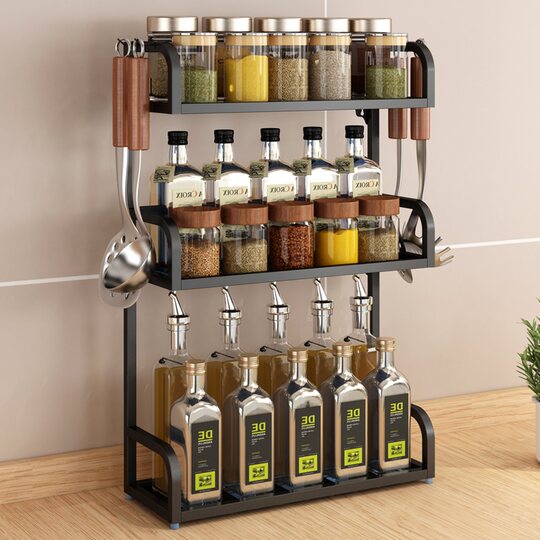 Kitchen condiment storage rack multi-layer countertop narrow gap small condiment seasoning bottle box storage shelf supplies