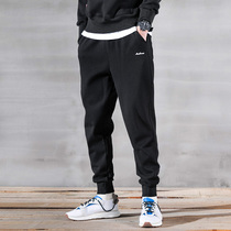 2021 spring new fashion all-round casual small feet sweatpants spring and autumn health pants drawstring loose knitted pants men