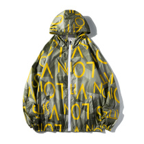 Summer New Sunscreen Men Outwear Port Wind Loose Movement Sunscreen Jacket Trendy Jacket Tide Hat Sun Jacket