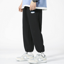 Fall and Winter Black Spring and Autumn Pants Boys Spring and Autumn Break Leisure Pastry Pants