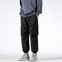 Pants male autumn winter new harbor wind big pocket bean foot pants loose hundred tide brand casual trousers