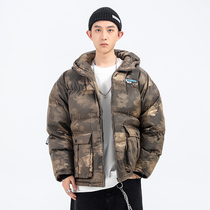 Winter down jacket mens ins trend loose warm jacket tide brand all-match hooded thickened tooling down jacket