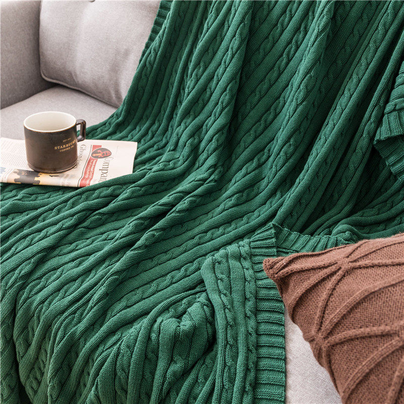 BOEFKE Euro-style blanket knitting bed tail towel for the sofa blanket office nap blanket shawl blanket four seasons