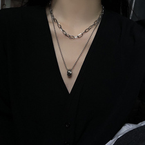 Hip-hop stacked wearing titanium steel does not fade necklace ins cold wind niche design sense 2021 New Tide men and women jewelry