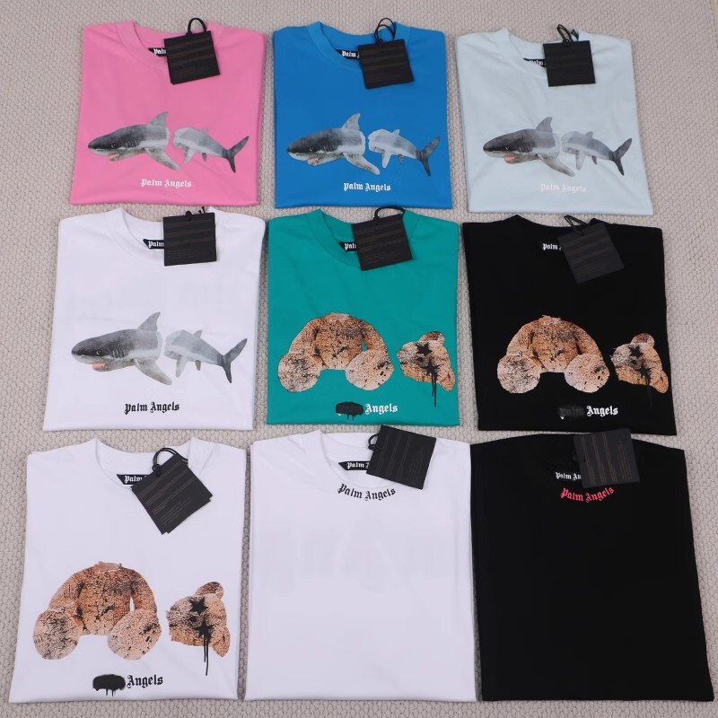 Angel Tide Pa Severed Bear T-Shirt V Men's Ang Loose Short-Sleeved Shirt Els Couple Outfit Pa Top Women