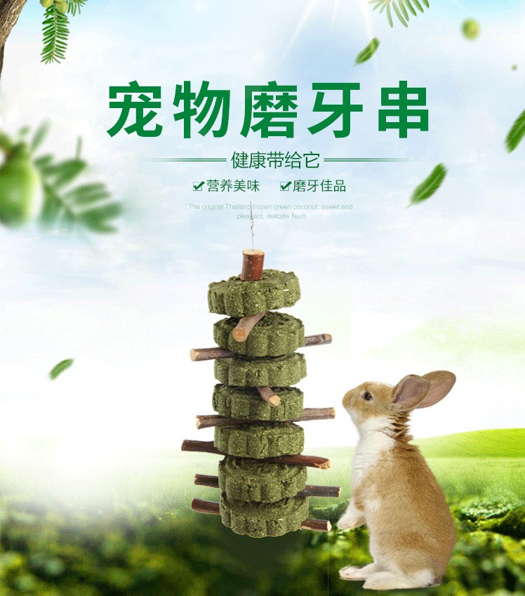 New Pint Rabbit Dutch Pig Dragon Cat Guinea Pig Hamster Pet Rabbit Grindhis Bite Wood Strings Apple Branches Sweet Bamboo Grass Cake