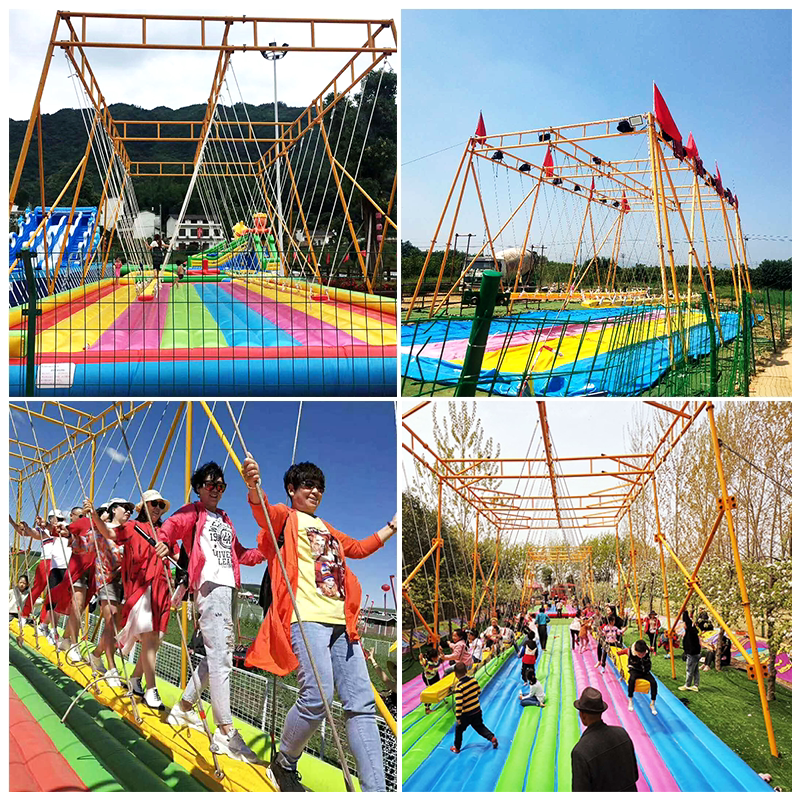 Wind Scenic Spot Network Red Bridge Equipment Multi-person Swing Bridge farmstead Swaying Bridge Cry Fountain Big Trampoline Bungee Jumping and Wishing Tree