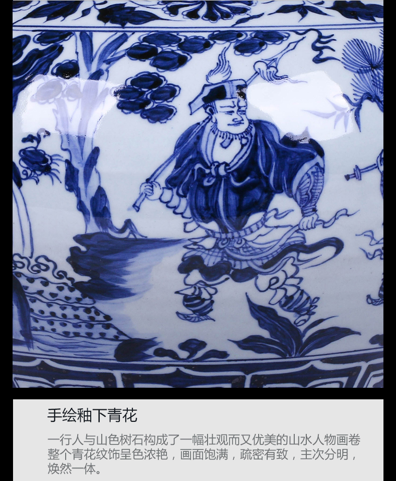 Chinese style household furnishing articles archaize yuan blue and white porcelain of jingdezhen ceramics guiguzi vase flower arrangement sitting room adornment